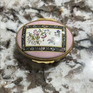 Halcyon Days Victorian flowers trinket box
